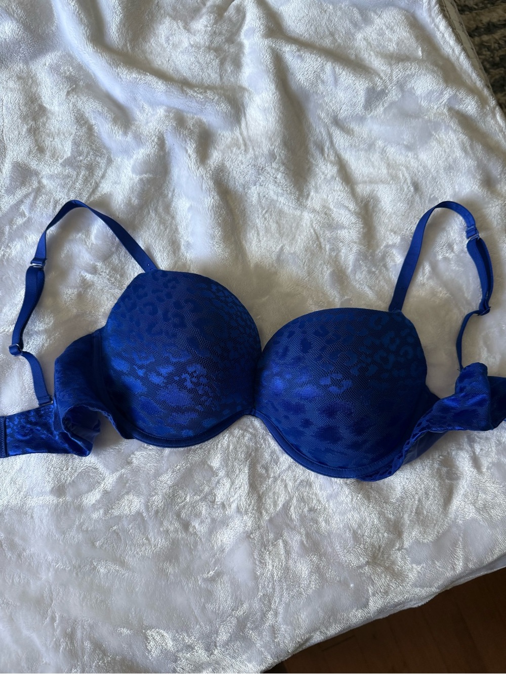 La SENZA Royal Blue Leopard Jacquard Push-Up Bra